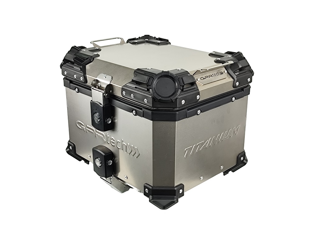  GPR TECH TOP CASE ALPI-TECH 35 LT. Top case in Titanium , Titanium Natural color with universal plate included Capacity 35 LT.