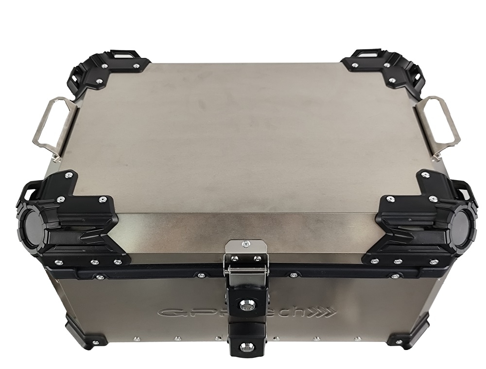  GPR TECH TOP CASE ALPI-TECH 55 LT Top case in Titanium , Titanium Natural color with universal plate included Capacity 55 LT.