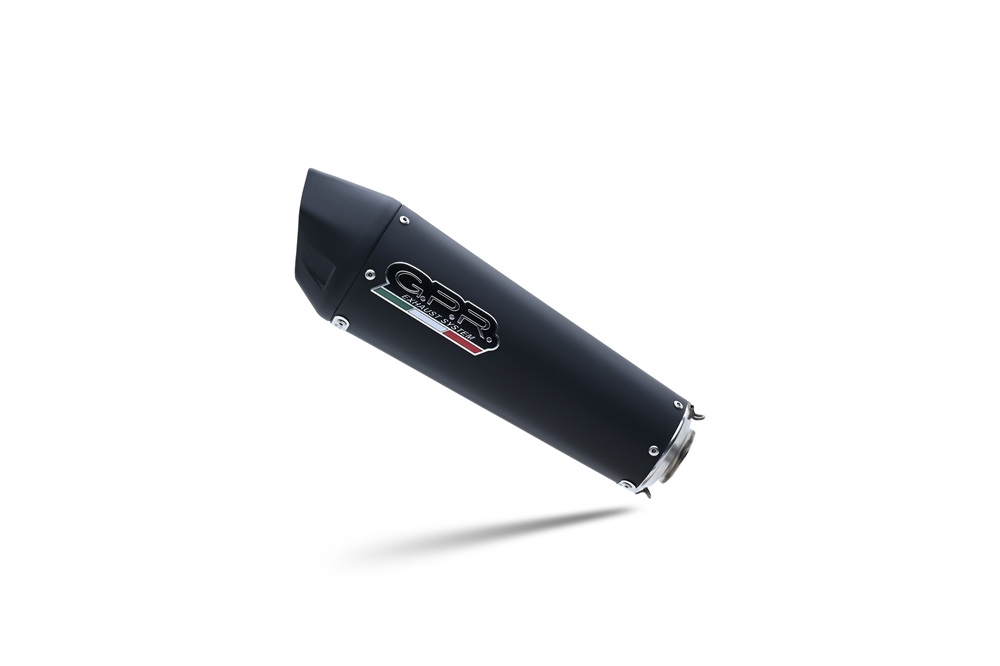 GPR exhaust compatible with  Kawasaki Er 6 N - F  2012-2016, New Grand Prix Evo Black Titanium, Homologated legal full system exhaust, including removable db killer and catalyst 