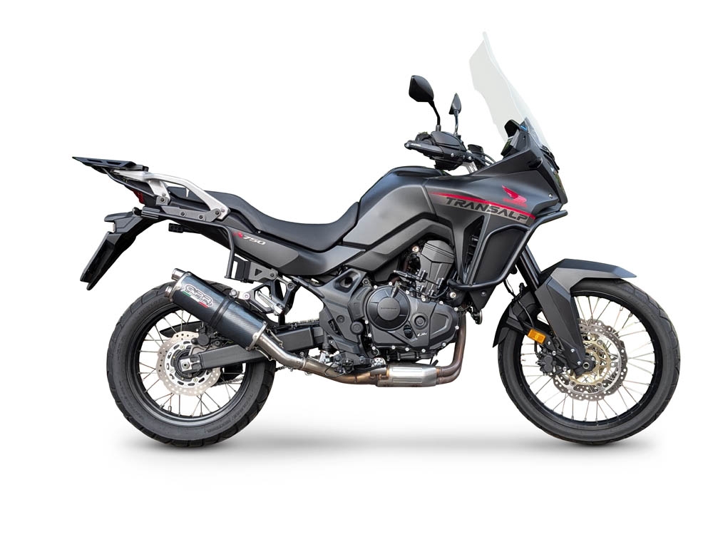 Scarico compatibile con Honda XL750 TRANSALP 750 2023-2025, Dual Poppy, Scarico omologato, silenziatore con db killer estraibile e raccordo specifico