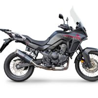 Scarico compatibile con Honda XL750 TRANSALP 750 2023-2025, Dual Poppy, Scarico omologato, silenziatore con db killer estraibile e raccordo specifico