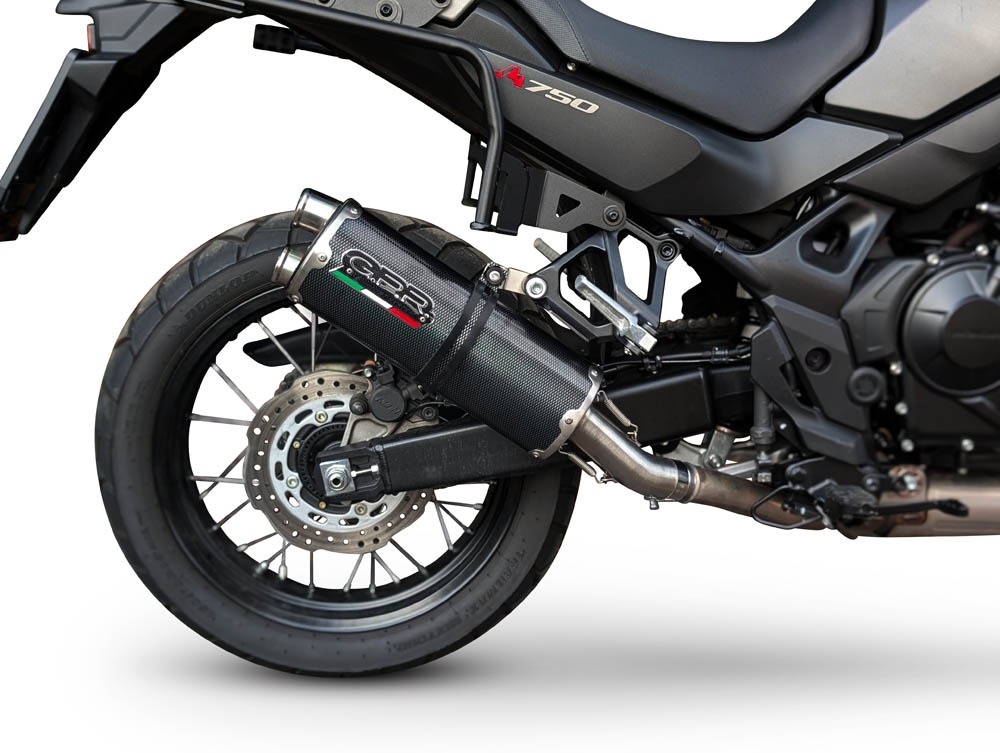 Scarico compatibile con Honda XL750 TRANSALP 750 2023-2025, Dual Poppy, Scarico omologato, silenziatore con db killer estraibile e raccordo specifico