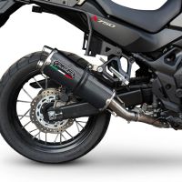 Scarico compatibile con Honda XL750 TRANSALP 750 2023-2025, Dual Poppy, Scarico omologato, silenziatore con db killer estraibile e raccordo specifico