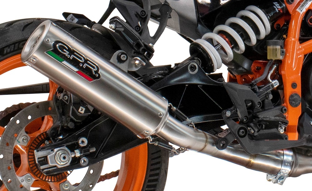 Exhaust compatible with Husqvarna Vitpilen 250 2024-2025, M3 Inox , Homologated legal slip-on exhaust including removable db killer and link pipe 