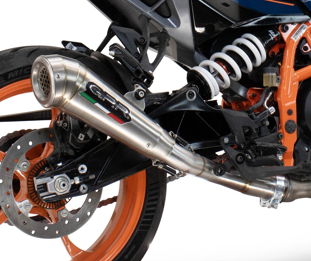 Exhaust compatible with Husqvarna Svartpilen 401 2024-2025, Powercone Evo, Homologated legal slip-on exhaust including removable db killer and link pipe 