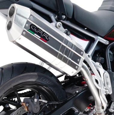 Scarico compatibile con Bmw F 700 Gs 2011-2015, Hyper Sonic Inox, Scarico omologato, silenziatore con db killer estraibile e raccordo specifico