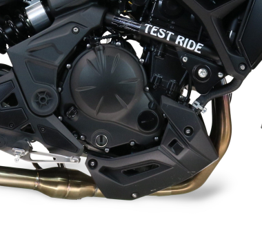 Scarico compatibile con Kawasaki Z 650 2023-2025, GP-Revo Black Titanium, scarico complato Racing, con raccordo specifico e db killer estraibile, non conforme per uso stradale