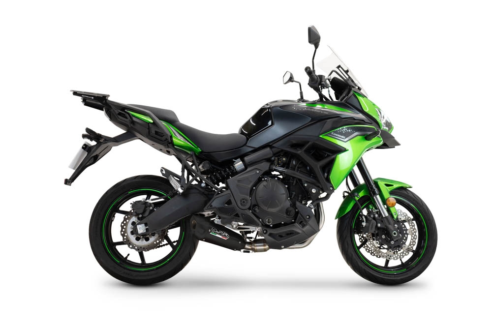 Exhaust compatible with Kawasaki Versys 650 2023-2025, GP-Revo Black Titanium, Racing full exhaust system including removable db killer 
