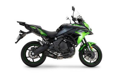 Exhaust compatible with Kawasaki Versys 650 2023-2025, GP-Revo Black Titanium, Racing full exhaust system including removable db killer 