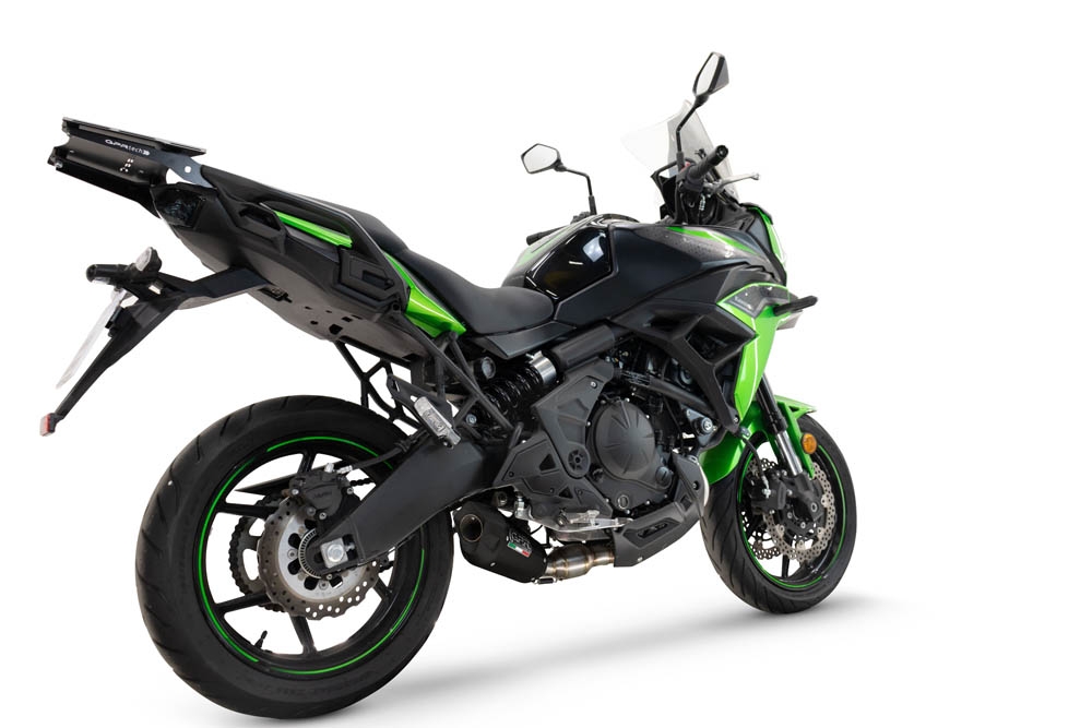 Exhaust compatible with Kawasaki Versys 650 2023-2025, GP-Revo Black Titanium, Racing full exhaust system including removable db killer 