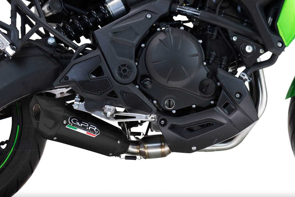 Exhaust compatible with Kawasaki Versys 650 2023-2025, GP-Revo Black Titanium, Racing full exhaust system including removable db killer 