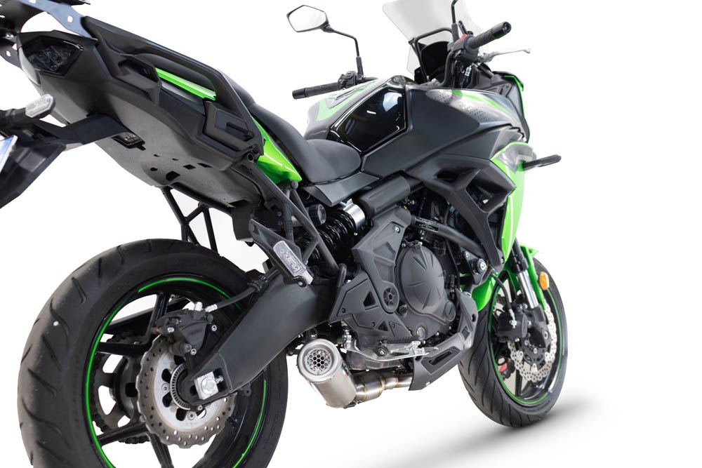 Scarico compatibile con Kawasaki Versys 650 2023-2025, M3 Inox , Scarico completo racing,fornito con collettore specifico, non legale per uso stradale