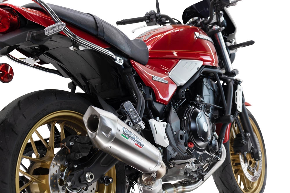 Exhaust compatible with Kawasaki Z 650 RS 2024-2025, GP-Revo Titanium, Homologated silencer for noise including full line,db killer and catalyst compliant for inspection 