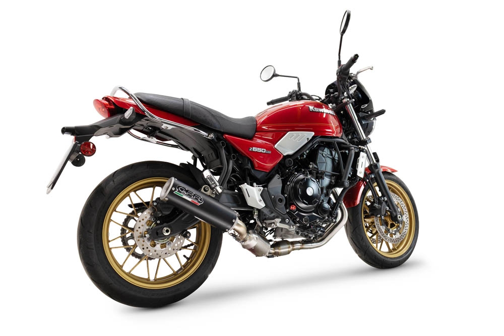 Exhaust compatible with Kawasaki Z 650 RS 2024-2025, M3 Black Titanium, Homologated silencer for noise including full line,db killer and catalyst compliant for inspection 