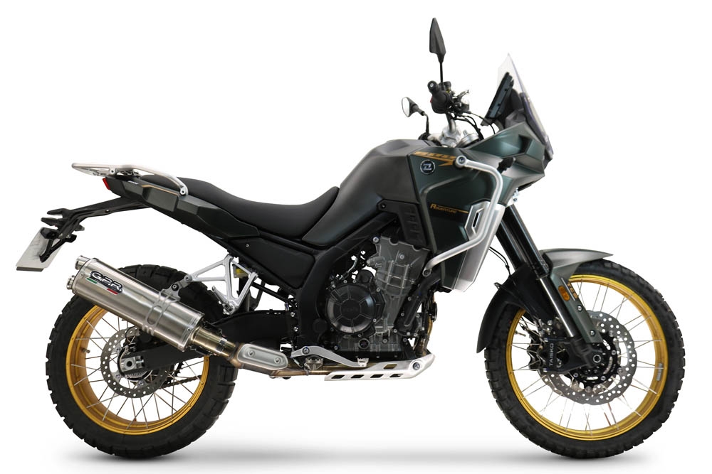 Scarico compatibile con Kove 800X 2024-2026, Dual Inox, Scarico Racing, con raccordo specifico e db killer estraibile, non conforme per uso stradale