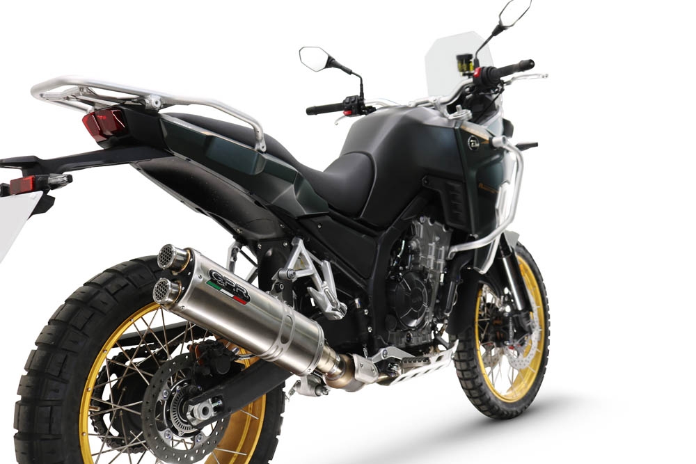 Scarico compatibile con Kove 800X 2024-2026, Dual Inox, Scarico Racing, con raccordo specifico e db killer estraibile, non conforme per uso stradale