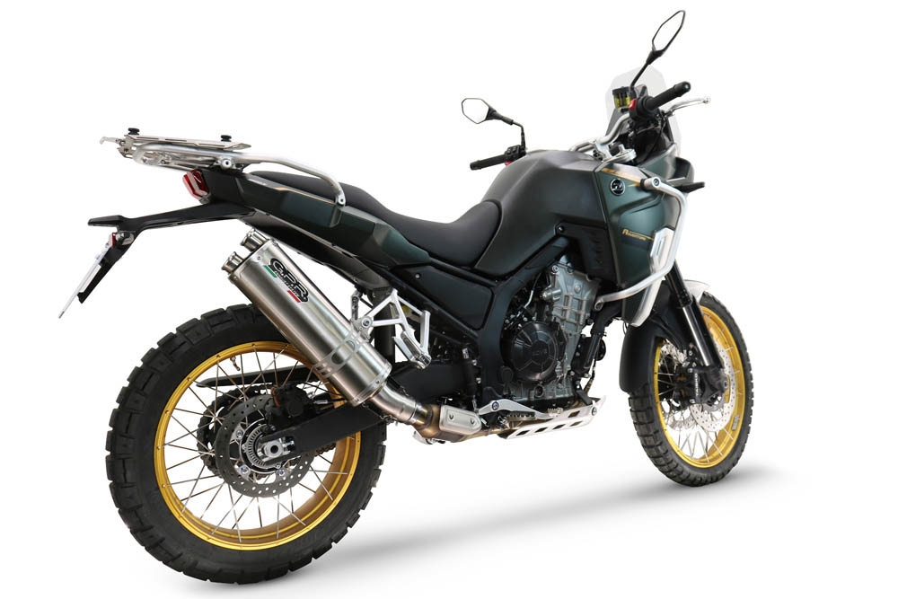 Scarico compatibile con Kove 800X 2024-2026, Dual Inox, Scarico Racing, con raccordo specifico e db killer estraibile, non conforme per uso stradale