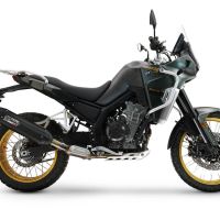 Scarico compatibile con Kove 800X 2024-2026, Furore-X Titanio Nero, Scarico Racing, con raccordo specifico e db killer estraibile, non conforme per uso stradale