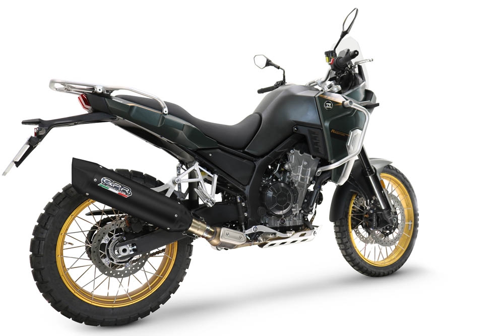 Scarico compatibile con Kove 800X 2024-2026, Furore-X Titanio Nero, Scarico Racing, con raccordo specifico e db killer estraibile, non conforme per uso stradale
