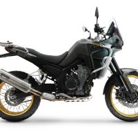 Scarico compatibile con Kove 800X 2024-2026, Satinox , Scarico omologato, silenziatore con db killer estraibile e raccordo specifico