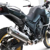Scarico compatibile con Kove 800X 2024-2026, Satinox , Scarico omologato, silenziatore con db killer estraibile e raccordo specifico