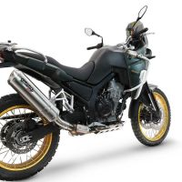 Scarico compatibile con Kove 800X 2024-2026, Satinox , Scarico omologato, silenziatore con db killer estraibile e raccordo specifico