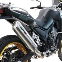 Scarico compatibile con Kove 800X 2024-2026, Satinox , Scarico omologato, silenziatore con db killer estraibile e raccordo specifico