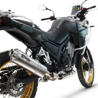 Scarico compatibile con Kove 800X 2024-2026, Dune Triovale Titanio, Scarico omologato, silenziatore con db killer estraibile e raccordo specifico