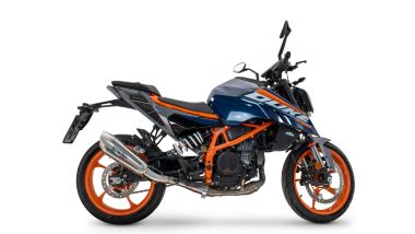 Scarico compatibile con Ktm Duke 125 2024-2025, GP-Revo Titanium, Scarico omologato, silenziatore con db killer estraibile e raccordo specifico