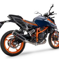 Scarico compatibile con Ktm Duke 200 2024-2025, M3 Black Titanium, Scarico omologato, silenziatore con db killer estraibile e raccordo specifico