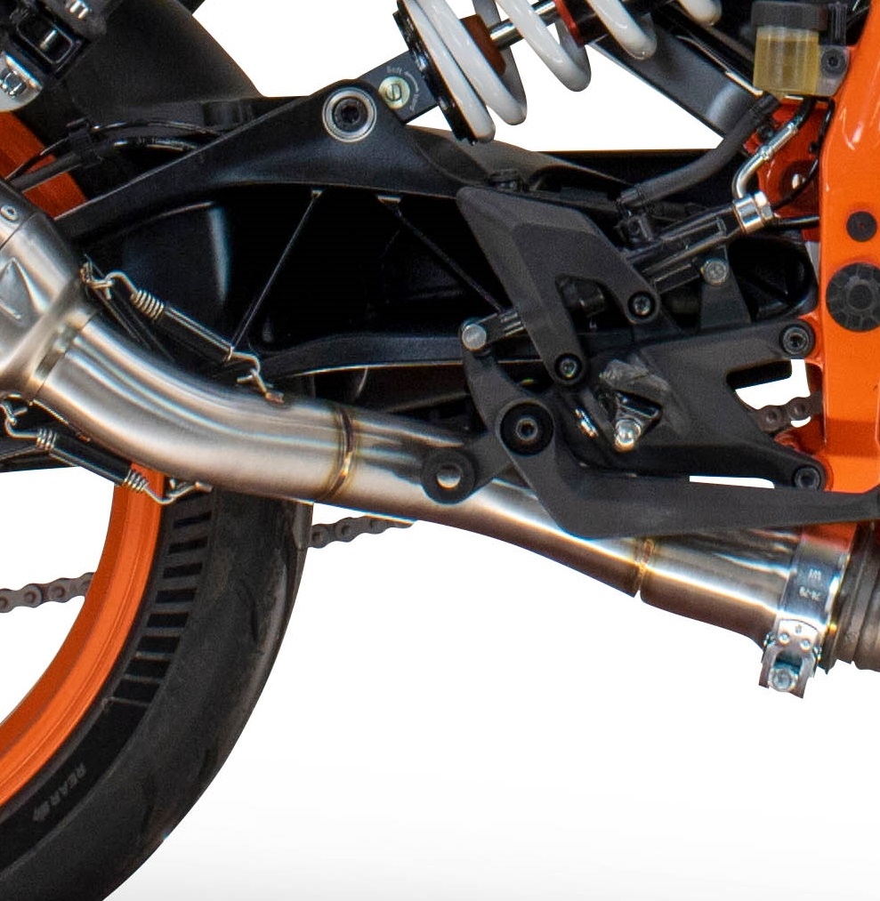 GPR exhaust compatible with  Ktm Duke 250 2024-2025, M3 Black Titanium, Homologated legal slip-on exhaust including removable db killer and link pipe 