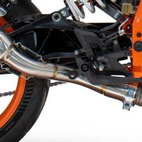 GPR exhaust compatible with  Ktm Duke 250 2024-2025, M3 Black Titanium, Homologated legal slip-on exhaust including removable db killer and link pipe 