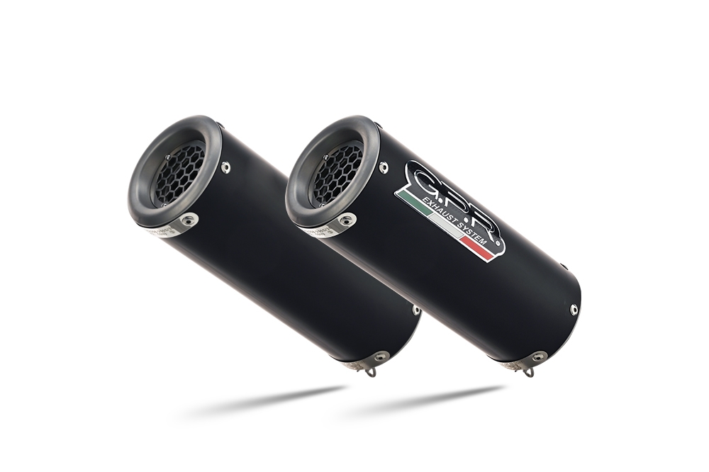 Scarico compatibile con Ducati Monster 796 2010-2014, M3 Black Titanium, Coppia di terminali di scarico omologati, forniti con db killer removibile, catalizzatori e raccordi specifici