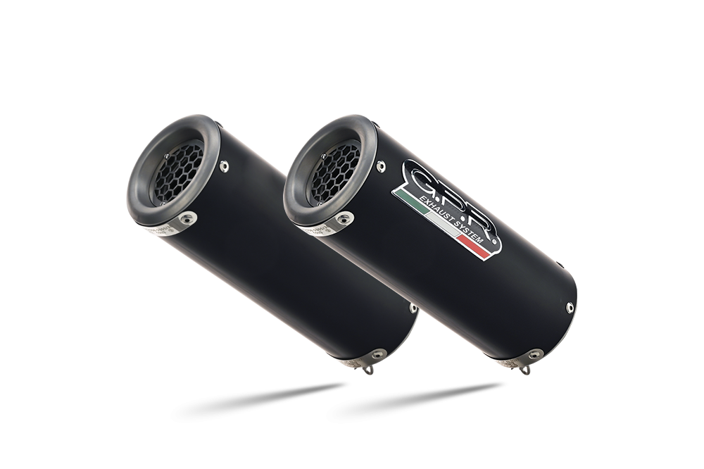 Exhaust compatible with Kawasaki Z 1000 Sx 2017-2020, M3 Black Titanium, Dual Homologated legal slip-on exhaust including removable db killers and link pipes 