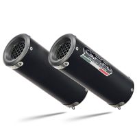 Scarico compatibile con Ducati Monster 696 2008-2014, M3 Black Titanium, Coppia di terminali di scarico omologati, forniti con db killer removibili e raccordi specifici