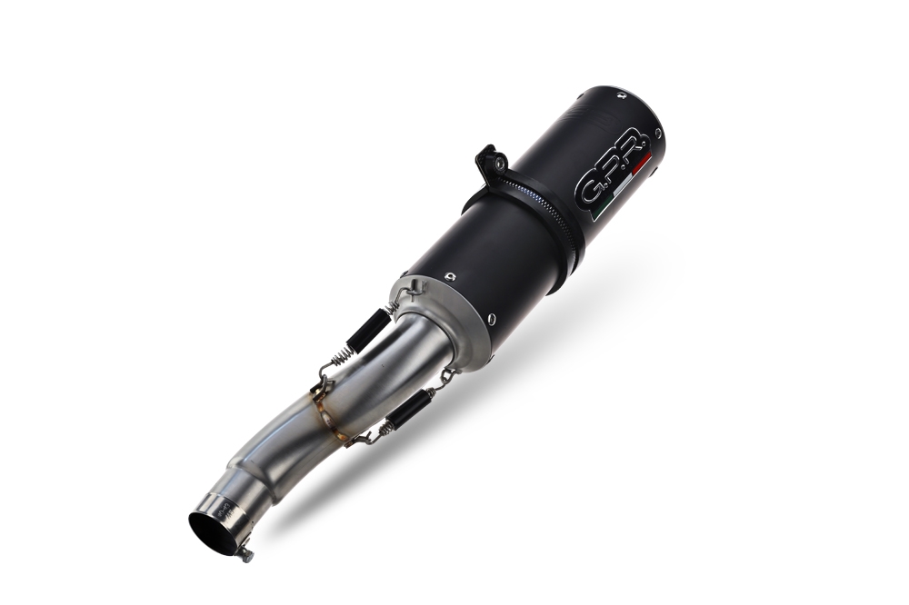 Scarico compatibile con Ducati Monster 796 2010-2014, M3 Black Titanium, Coppia di terminali di scarico omologati, forniti con db killer removibile, catalizzatori e raccordi specifici