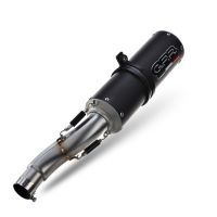 Scarico compatibile con Ducati Monster 796 2010-2014, M3 Black Titanium, Coppia di terminali di scarico omologati, forniti con db killer removibile, catalizzatori e raccordi specifici