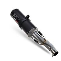 Exhaust compatible with Ktm Duke 390 2024-2025, M3 Black Titanium, Homologated legal slip-on exhaust including removable db killer and link pipe 