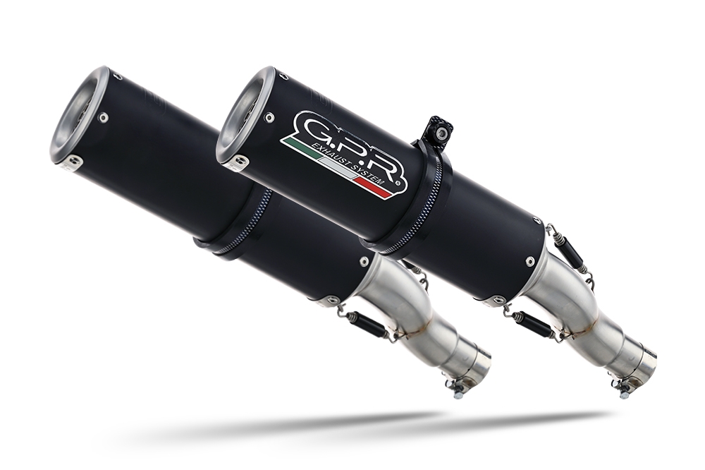 Scarico compatibile con Ducati Monster 796 2010-2014, M3 Black Titanium, Coppia di terminali di scarico omologati, forniti con db killer removibile, catalizzatori e raccordi specifici