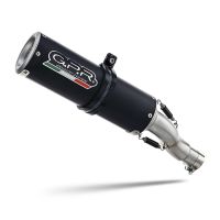 Exhaust compatible with Ktm Duke 390 2024-2025, M3 Black Titanium, Homologated legal slip-on exhaust including removable db killer and link pipe 