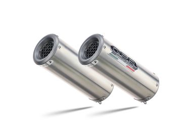 Scarico compatibile con Ducati 749 2003-2007, M3 Inox , Coppia di terminali di scarico omologati, forniti con db killer removibili e raccordi specifici