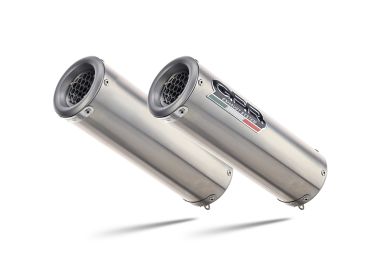 Scarico compatibile con Aprilia Shiver 900 2017-2020, M3 Inox , Coppia di terminali di scarico omologati, forniti con db killer removibili e raccordi specifici