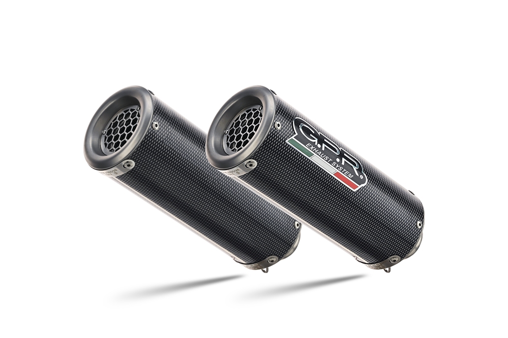 Scarico compatibile con Triumph Speed Triple 1050 2011-2015, M3 Poppy , Coppia di terminali di scarico omologati, forniti con db killer removibili e raccordi specifici