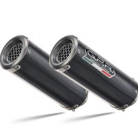Scarico compatibile con Ducati Monster 696 2008-2014, M3 Poppy , Coppia di terminali di scarico omologati, forniti con db killer removibili e raccordi specifici