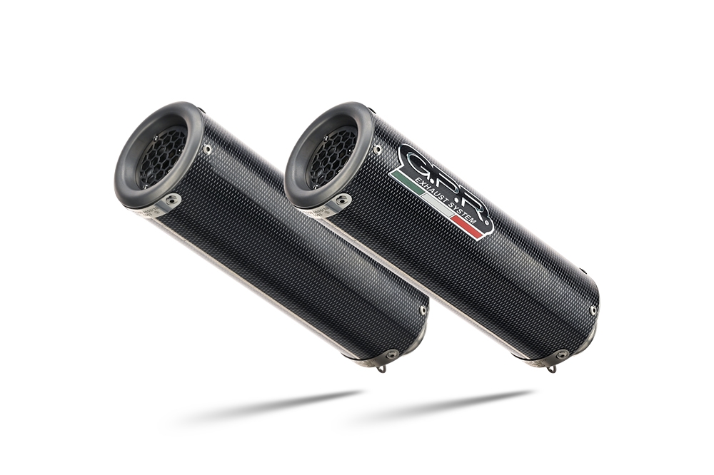 Exhaust compatible with Aprilia Shiver 900 2017-2020, M3 Poppy , Dual Homologated legal slip-on exhaust including removable db killers and link pipes 
