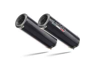 Scarico compatibile con Honda Vtr 1000 Sp-2 RC51 2002-2006, M3 Poppy , Coppia di terminali di scarico omologati, forniti con db killer removibili e raccordi specifici