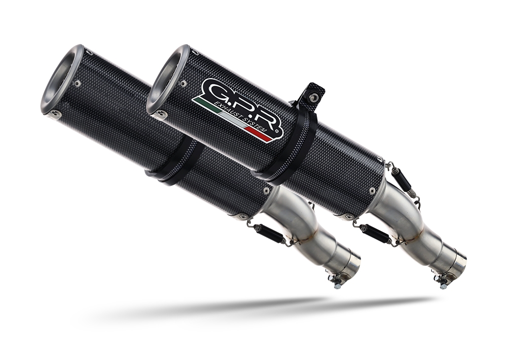 Exhaust compatible with Aprilia Shiver 900 2017-2020, M3 Poppy , Dual Homologated legal slip-on exhaust including removable db killers and link pipes 