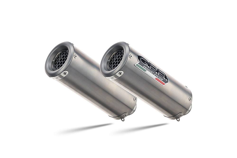 Scarico compatibile con Ducati Monster 696 2008-2014, M3 Titanium Natural, Coppia di terminali di scarico omologati, forniti con db killer removibili e raccordi specifici