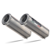 Scarico compatibile con Ducati Monster 1100 2009-2010, M3 Titanium Natural, Coppia di terminali di scarico omologati, forniti con db killer removibile, catalizzatori e raccordi specifici