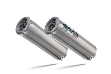 Scarico compatibile con Aprilia Rsv 1000 R Factory 2006-2010, M3 Titanium Natural, Coppia di terminali di scarico omologati, forniti con db killer removibili e raccordi specifici